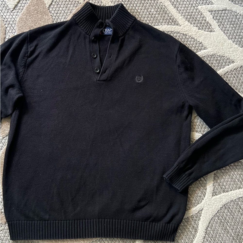 Chaps cotton knit henley sweater